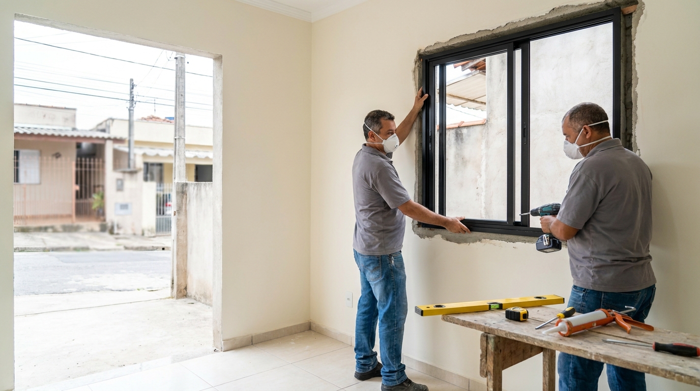 Esquadria de alumínio preta em Macaé-RJ